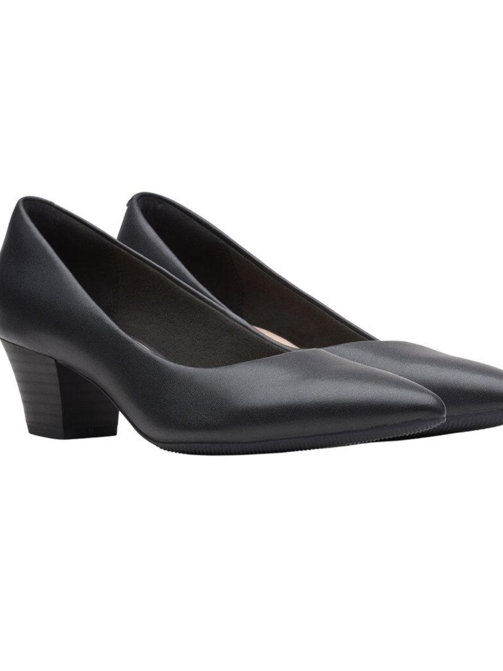Clarks Teresa Step Women's Black Leather Pump Dressy Casual Comfortable 7 Wide